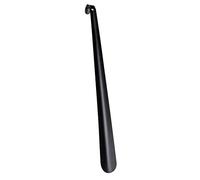 WENKO Extra Long Shoehorn, back-friendly shoehorn for putting on shoes without bending over, 58.5 cm long, made of stainless steel with hole for hanging up, perfect for hallway and entrance, black