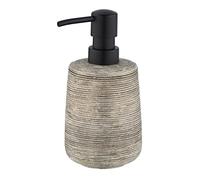 WENKO Fedio Soap Dispenser Refillable Soap Dispenser for Liquid Soap and Lotion Made Ceramic with Distinctive Relief Effect in Gold Hand-Painted Diameter 8.5 x 17 cm Capacity 400 ml