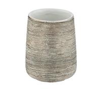 WENKO Fedio Toothbrush Cup Toothbrush Holder for Toothbrush and Toothpaste Made of Elegant Ceramic with Distinctive Relief Look in Gold, Hand-Painted, Diameter 8 x 11 cm