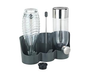 WENKO Filia Space-Saving Bottle Holder with Non-Slip Coating on Base, Plastic (ABS), Grey, 29 x 27 x 12.5 cm