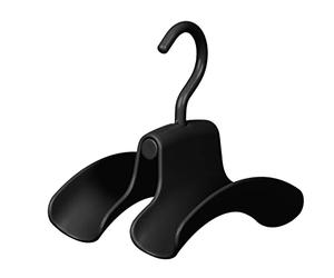 WENKO Herkules handbag holder, set of 3 bag handbag holders for storage on clothes rails or as an extension to the Herkules telescopic system for more order and overview, 9 x 12.5 x 14 cm, black