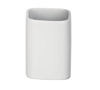 WENKO Hexa Ceramic Toothbrush Beaker Matte White, 9 x 6.5 x 6.5 cm