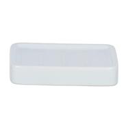 WENKO Hexa Soap Dish 13 x 2.5 x 9.5 cm Ceramic with Rounded Corners White