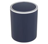WENKO Inca cosmetic bin, 2 litre capacity, waste bin for guest WC, bathroom waste bin with swing lid, small plastic waste bin, BPA-free, Ø 14 x 16.8 cm, dark blue