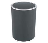 Wenko Inca swing bin, 5 litre capacity, waste bin for guest WC, bathroom cosmetic bin with lid, waste bin for the kitchen made of plastic, BPA-free, Ø 18.5 x 25.5 cm, anthracite, Charcoal
