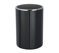 Wenko" Inca Swing Cover Bin, ABS, Black/Chrome, 18.5 x 18.5 x 25.5 cm
