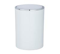 Wenko" Inca Swing Cover Bin, ABS, White/Chrome, 18.5 x 18.5 x 25.5 cm