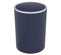 WENKO Inca swing waste bin, 5 litre capacity, waste container for guest WC, bathroom waste bin with lid, waste bin for the kitchen made of plastic, BPA-free, Ø 18.5 x 25.5 cm, dark blue