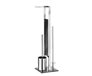 WENKO Juego de Pie Rivalta INOX Brillante, Rustproof stainless steel, Glossy Silver, 18 x 20 x 70 cm