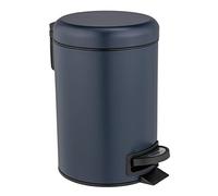 WENKO Leman pedal bin, 3 liters, with removable insert, made of painted steel, 17 x 25 x 22.5 cm, dark blue matt