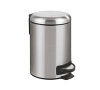 WENKO "Leman Stainless Steel Matt Pedal Bin, Silver, 3 Litre