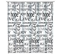 WENKO Live shower curtain, recycled plastic film (PEVA) curtain, for shower and bath, waterproof, 180 x 200 cm, incl. 12 shower curtain rings