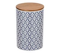 WENKO Lorca Storage Box with Bamboo Lid, blue, 1,45 litre
