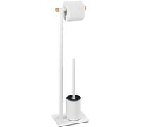 WENKO "Macao Freestanding Toilet Brush, White/Brown
