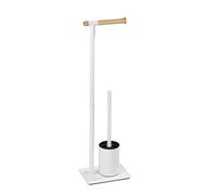 WENKO "Macao Freestanding Toilet Brush, White/Brown