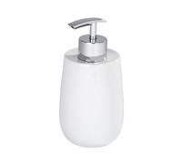 WENKO Malta Soap Dispenser, Ceramic, White, 7 x 7 x 15.2 cm
