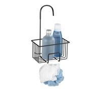 WENKO Milito Shower Caddy Hanging Stainless Steel Shower Basket Bathroom Shower Caddy Black Transparent Rustproof 18 x 28.5 x 13 cm