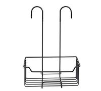 WENKO Milo Thermostatic Shower Caddy Black Matt Stainless Steel R Hanging Shower Shelf 36 x 14 x 25 cm