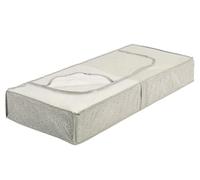 WENKO Mod. Balance Underbed Storage Bag for Seasonal Textiles with Window and Zip Made of Fleece Taupe 105 x 15 x 45 cm