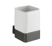 WENKO Montella Toothbrush Holder Screw-On Rustproof Aluminium 7.3 x 10.4 x 10.2 cm Anthracite