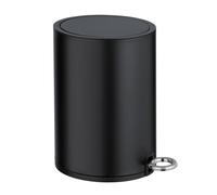 WENKO Monza Easy Cosmetic Pedal Bin with Soft Close Mechanism 3 L, Steel, Black, 18,5 x 25,5 x 24,5 cm