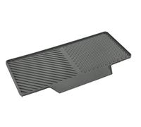 WENKO Neli dish drainer, plastic mat for draining dishes and cutlery, inclined surface and grooved structure for optimum water drainage, protects against scratches, in elegant grey, 20 x 3 x 40 cm