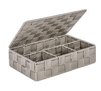 WENKO Organizer Adria small with lid in taupe, PP, 26 x 17 x 7.5 cm