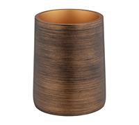 WENKO Palena toothbrush mug, toothbrush cup for cosmetic accessories made of high-quality polyresin in elegant design, (W/D x H): Ø 8.5 x 10.8 cm, bronze