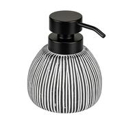 WENKO Soap mod. Pascoli Elegant Freestanding Dispenser for Bathroom 0.5 L Black and White Textured 11 x 13 x 12 cm Ceramic Plastic, Acrylonitrile Butadiene Styrene (ABS)