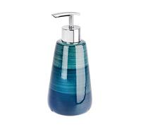 WENKO Soap Dispenser Pottery of Ceramic in Petrol, Oil, 8 x 8 x 17.5 cm