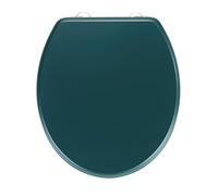 WENKO Prima toilet seat, dark green matt, high-quality toilet seat in retro style, toilet lid incl. wall buffer & stainless steel mounting, suitable for cistern, medium-density fibreboard, 37 x 41 cm
