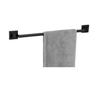 WENKO Vacuum-Loc® Quadro Bath Towel Rail Stainless Steel Towel Rail 60 cm Fixing No Drilling Required Black