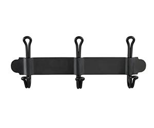 WENKO Regleta 3 ganchos Nostalgia Trio, Negro, stainless steel, Black, One Size