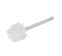 WENKO Replacement toilet brush with silicone head in white, WC brush with head made of durable silicone with special non-stick effect & stainless steel handle, Ø 7.5 x 35.5 cm