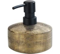 WENKO Rivara Liquid Soap Dispenser Hand Painted 0.4 L, Ceramic, Gold, 10.5 x 12