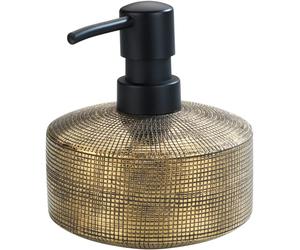 WENKO Rivara Liquid Soap Dispenser Hand Painted 0.4 L, Ceramic, Gold, 10.5 x 12