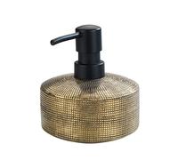 WENKO Rivara Liquid Soap Dispenser Hand Painted 0.4 L, Ceramic, Gold, 10.5 x 12 x 10.5 cm