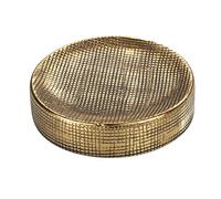 WENKO Rivara Painted Hand Made Soap Dish, Ceramic, Gold, 10 x 2.5 x 10 cm