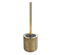 WENKO Rivara Toilet Brush Holder in Elegant Design Hand-Painted Including Toilet Brush with Interchangeable Brush Head Diameter 8 cm Diameter 11.5 x 40 cm Gold