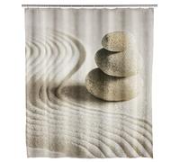 WENKO "Sand and Stone Shower Curtain, Multi-Colour, 180 x 200 cm
