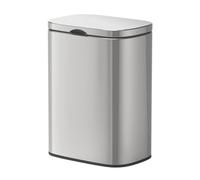 WENKO Sare Wall-Mounted Cosmetic Bin 5 litres with Lid and Easy-Close Soft-Close Mechanism, Bathroom Bucket Made of Shiny Rustproof Stainless Steel, Attachment No Drilling, 21 x 29.5 x 18 cm