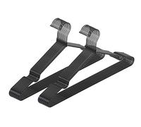 WENKO Sascha Coat Hangers with Non-Slip Coating Chrome-Plated Metal 40.5 x 20 x 0.3 cm Black Set of 20