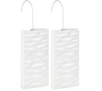 WENKO Saturator with Wave Design - Room Humidifier with Wave Structure for Finned Radiators, Ceramic, 9 x 19.5 x 4 cm, White (Pack of 2)