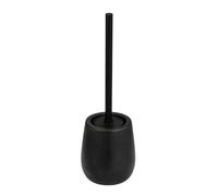 WENKO Set mod. Nerno Black, Closed Stand Toilet Brush Holder Ceramic and Stainless Steel, 10.5 x 39.5 x 10.5 cm, 10,5 x 39,5 x 10,5 cm