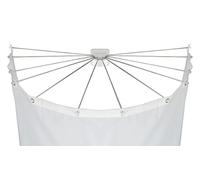 WENKO Shower Screen with Stainless Steel 12 Arms Shower Spider Shower Curtain Holder 96 x 10.5 x 72 cm White