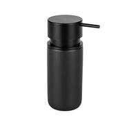 Wenko Silo black soap dispenser, refillable ceramic soap dispenser for up to 250ml of liquid soap, washing-up liquid or disinfectant with extra-large pump head made of ABS plastic,∅6.2x16.5cm,55035100