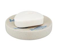 WENKO Aquamarine Dish for Storing Hand soap, Ceramic, Beige, 3 x 12 x 12 cm