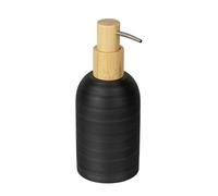 WENKO Soap Dispenser mod. Altavalle Freestanding Polyresin Bamboo Design Black Natural 0.25L 7.5 x 18 x 8 cm Bathroom Accessories, Resin, 7,5 x 18 x 8 cm