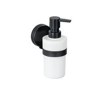 WENKO Dosificador de jabón Static-Loc Plus Pavia, Polypropylene (PP) Alloy Steel Plastic (ABS), Black, 6 x 16 x 9 cm