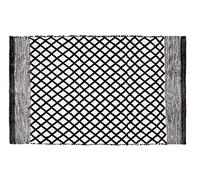 WENKO Tara bath mat, sustainable bath rug made from recycled PET bottles in trendy ethnic style with non-slip underside, washable up to 40 °C, (W x H): 50 x 80 cm, black/white